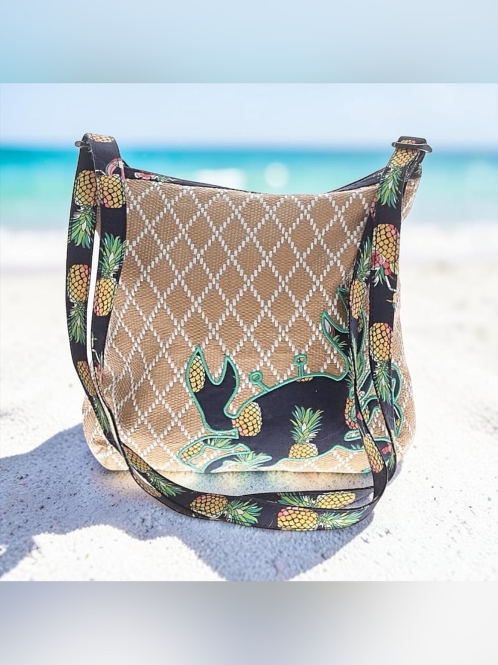 🍍🦀VERA BRADLEY🍍🦀Toucan Party Pineapple Crab Beach Crossbody/NWOT